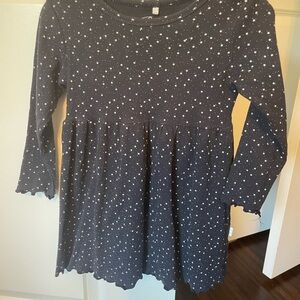 Pouf star blue ribbed dress